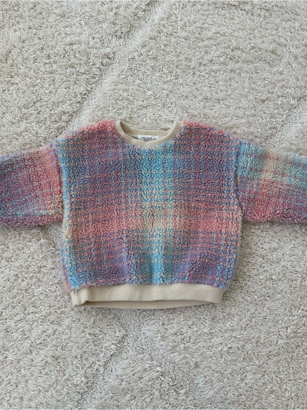 At Noon Store Kids Cotton Candy Sherpa Sweatshirt